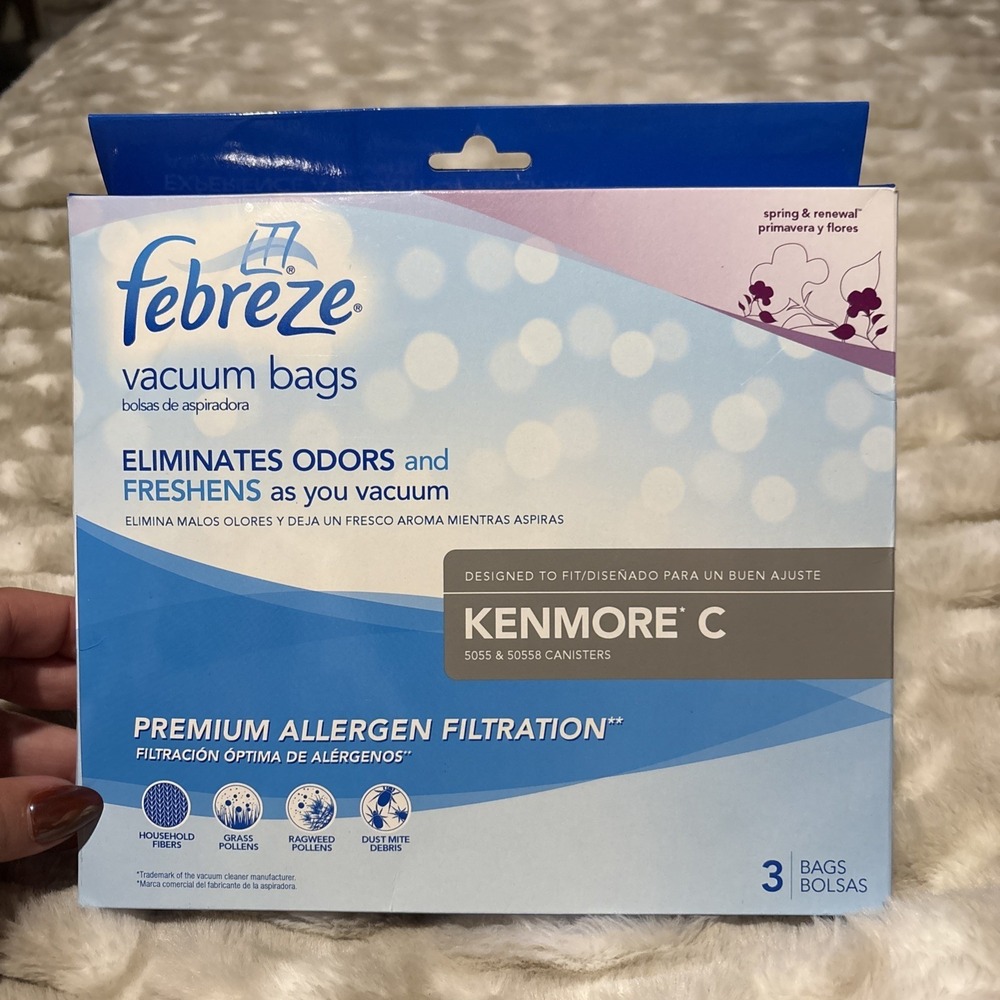 Febreze Spring Renewal 3 Pack Vacuum Bags - Kenmore C 5055 & 50558 Canister fit